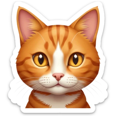cinematic-cute-ginger-tabby-cat-portrait-emoji,-head-tilted-playfully-and-inquisitively,-sleek-orange-brown-fur-with-bold-tabby-stripes-and-a-distinctive-m-shaped-marking-on-the-forehead,-sparkling-amber-eyes,-simplified-yet-irresistible sticker