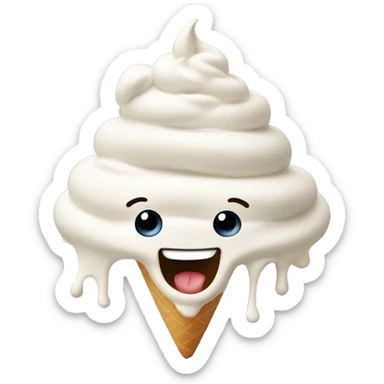 whip cream with a smile sticker