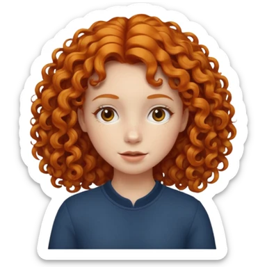 A ginger girl with curly hair in this style 👩🏼‍🦱 sticker