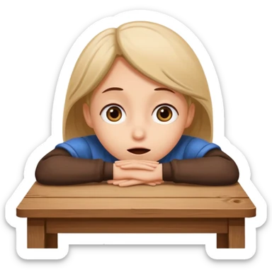 Peeking over a table shyly sticker