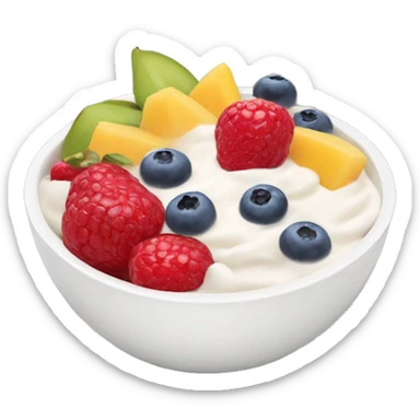Yogurt bowl with fruit sticker