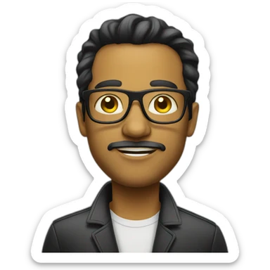 white entrepreneur with yellow tinted glasses and combed black hair  sticker