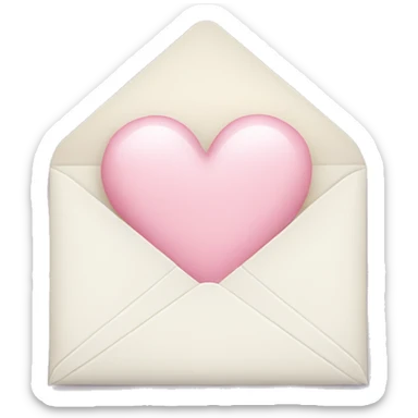 white envelope with a light pink heart sticker
