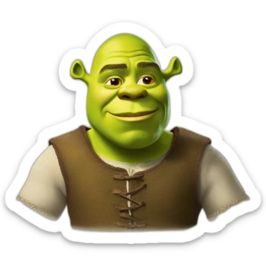 shrek die een leren jasje heeft sticker