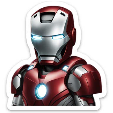 dj iron man straight facing tony stark sticker