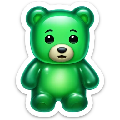 Jelly bear green sticker