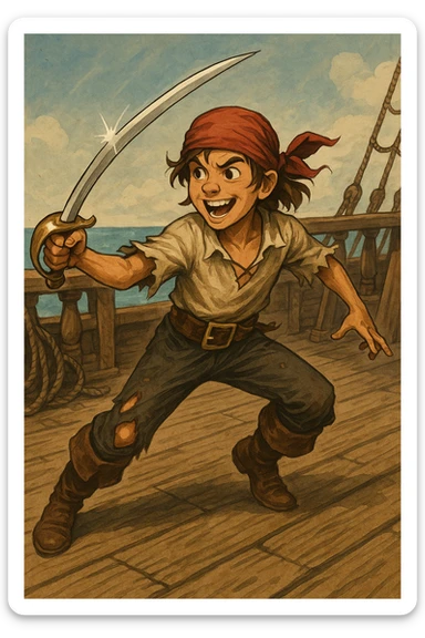 Un pirate ados de 14 ans qui adore combattre en épée sticker