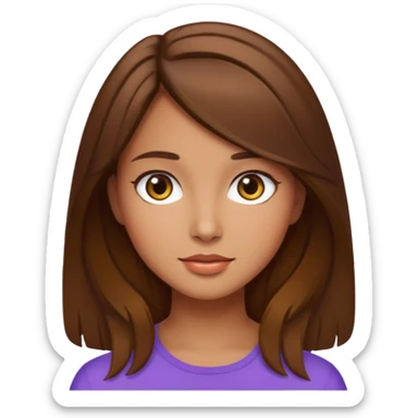 pretty girl with brown hair and olive skin sticker