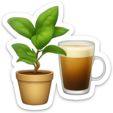 GINGER PLANT DRINK COFFEE sticker