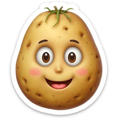 A potato with a face sticker