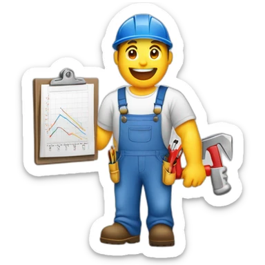 handyman clipboard data chart graph sticker
