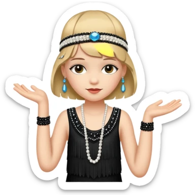 A 10-year-old flapper girl. sticker
