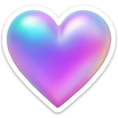 Iridescent heart sticker