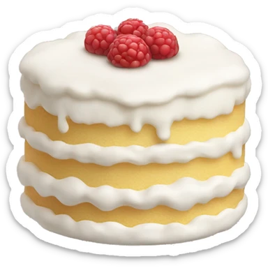 soft white cake with cream without topping  sticker