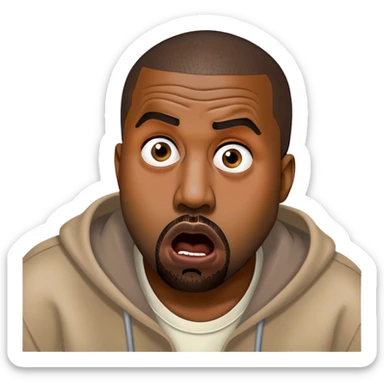 kanye west, extremely surprised and shocked sticker