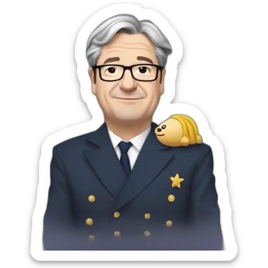 Jean-Luc Melonchon caresse Marine Le Pen sticker