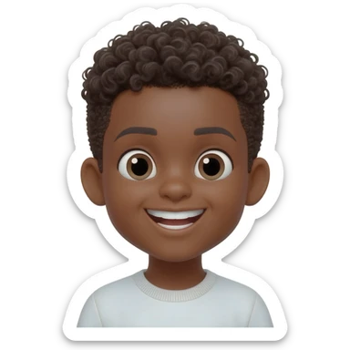 saying thank you black boy curly hair sticker