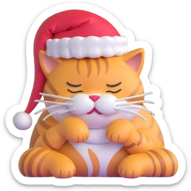 a cat dreaming about christmas holidays sticker