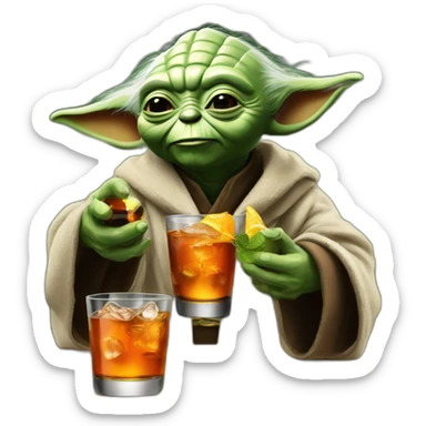 yoda with jagermeister sticker