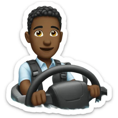 black boy driving in a pool sticker