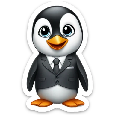Baby penguin in suit  sticker