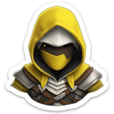 Assassin's creed avec un peau jaune sticker