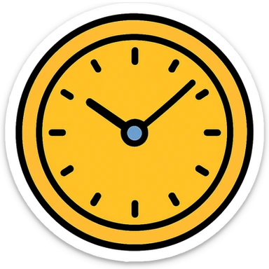 clock emoji, color outline icon style, modern, clear face sticker