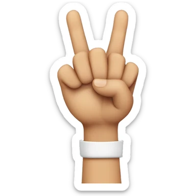 Two hands, one holding four fingers pointed up and the other holding 4 fingers pointed down, the thumb should be tucked  sticker