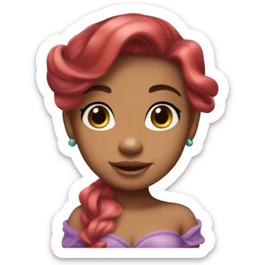 ariel mermaid mix baby boss, body and hair like ariel, face like baby sticker