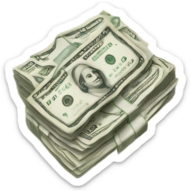 Dinner plate with cash on it sticker