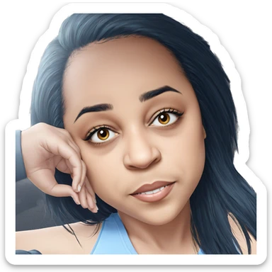 black haired girl portrait sticker