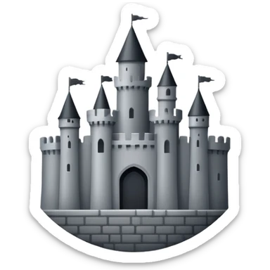 flat minimalist icon of a circle with ridges like a castle with a rook in it sticker