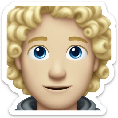 light curl blonde 30yo man blue eyed pale skin sticker