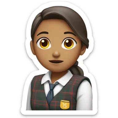 bored female student uniform sticker