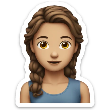Girl with brown hair and hazel eyes sticker