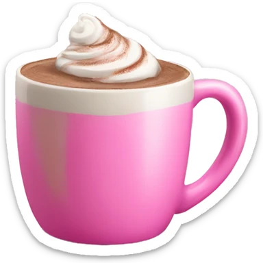 Hot Chocolate in pink mug sticker