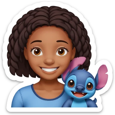 stitch from lilo and stich and black girl  sticker