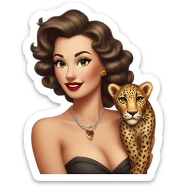 pin up leopard sticker