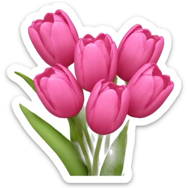 Bouquet of pink tulips sticker
