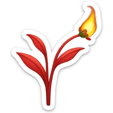 fire red flower sticker