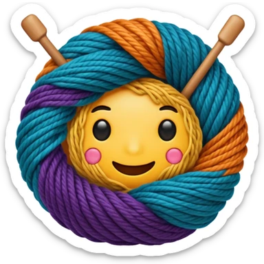 Knitting emoji sticker