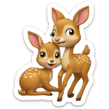 Mère biche à qui on embête son enfant   sticker