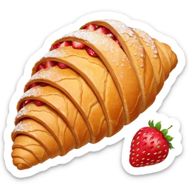 strawberry croissant  sticker