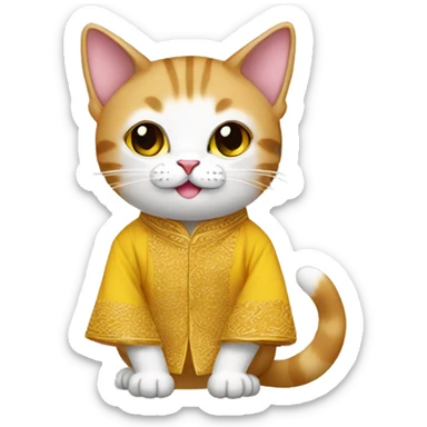 Cat wearing baju melayu sticker