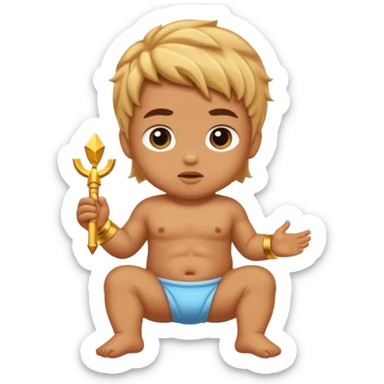 baby in zeus thigh sticker
