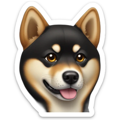 Black and tanned Shiba inu sticker