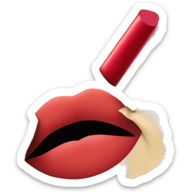 Paper with lipstick kiss sticker