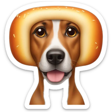 Dog in hot dog costume sticker