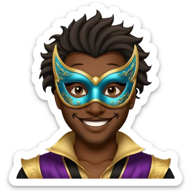 masquerade masked black man sticker