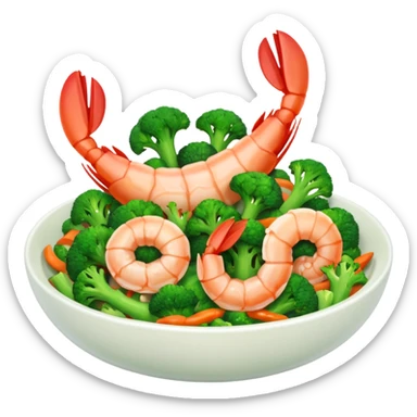Chinese dish shrimp with broccoli  sticker